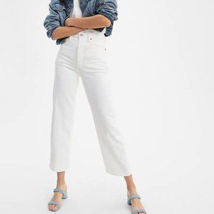 LEVI'S Ribcage Straight Ankle Women's Jeans White sz 32